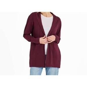 NEW LIFE IS GOOD crusher flex cardigan in deep burgundy